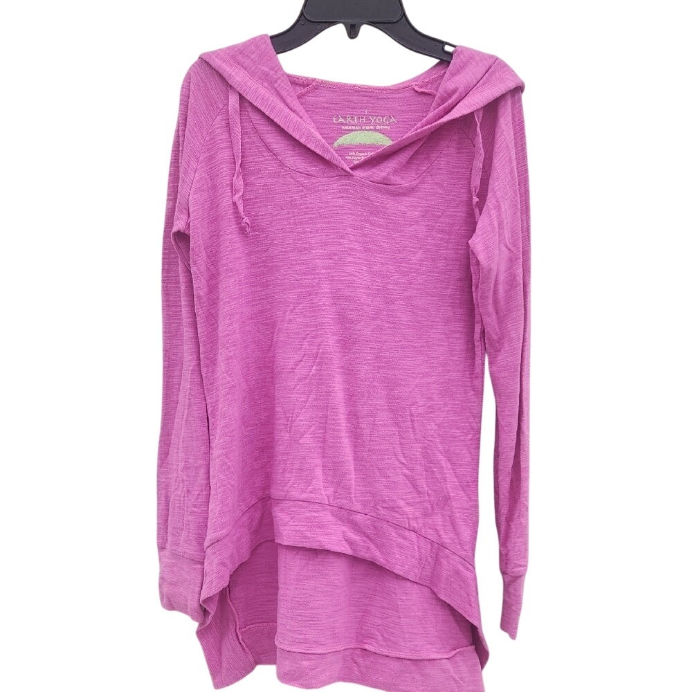 Earth Yoga Sporty Ecocore Sustainable Organic Hoodie Granola Gorp Pink Hot Small